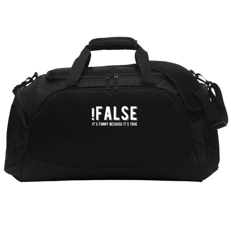 !false It's Funny Because It's True  Funny Programming Jokes  Dark Col Active Duffel | Artistshot