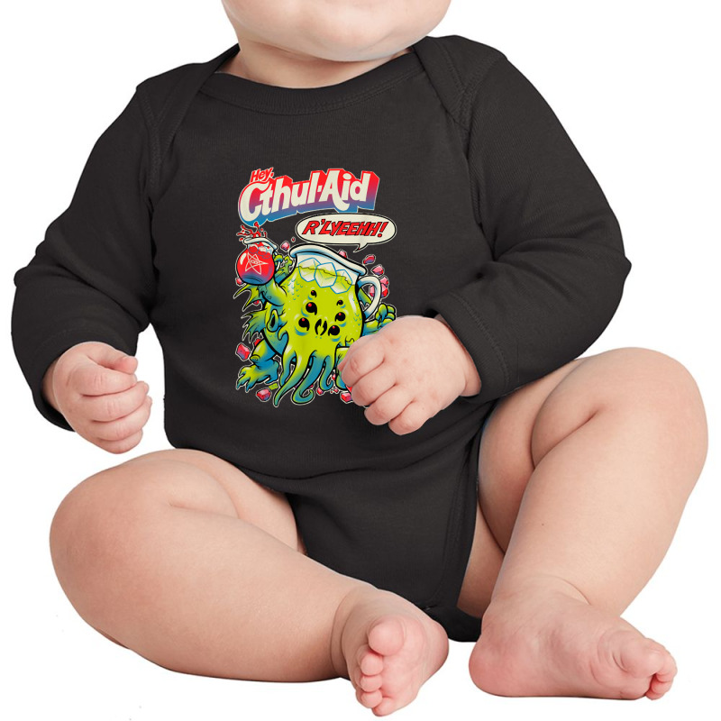 Hey Cool Cthulhu Aid R'lyeehh! Long Sleeve Baby Bodysuit by DanaMarieDeLosSantos | Artistshot