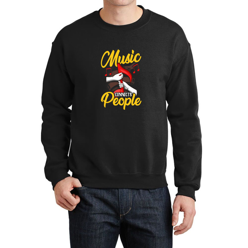 Music Teacher Note Music Notes Connects People Gift 1 Crewneck Sweatshirt by KevinKennemore | Artistshot