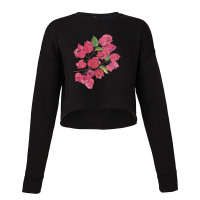 Bougainvillea On Black Cropped Sweater | Artistshot