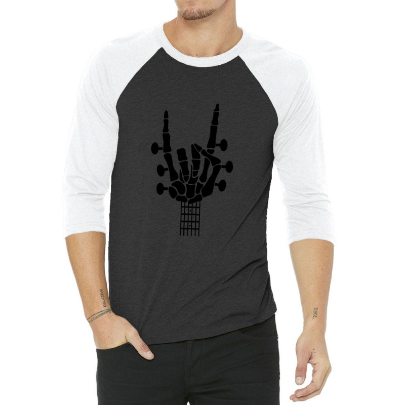 Rock Roll Skeleton Guitar 3/4 Sleeve Shirt | Artistshot