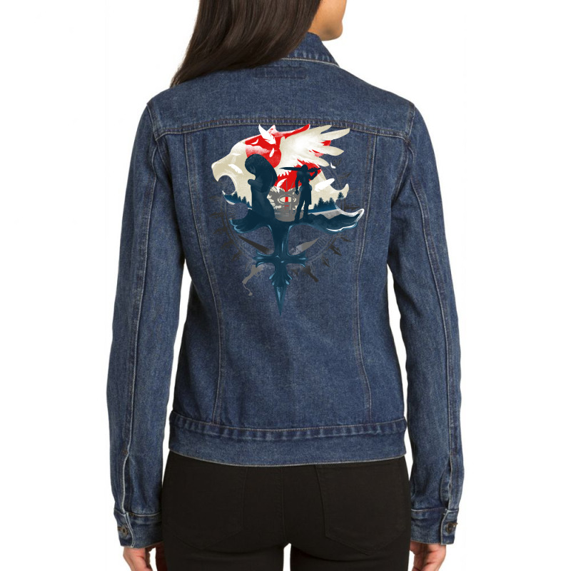 Final Fantasy Viii   Gunblades And Angels Ladies Denim Jacket by togkszosimed | Artistshot