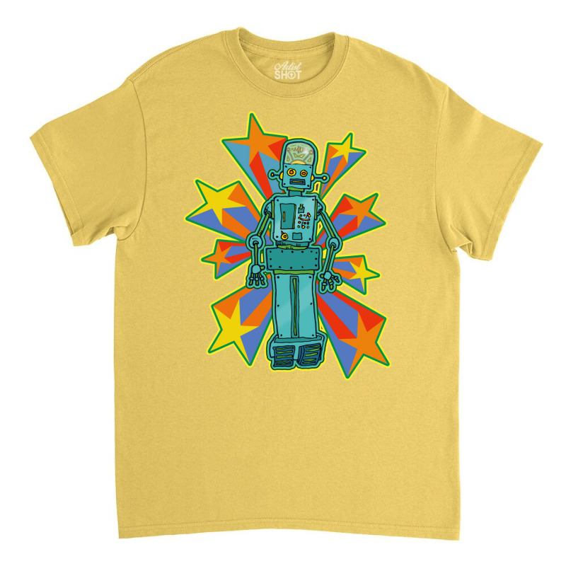 Super Cool Blue Robot With Shooting Stars Classic T-shirt | Artistshot