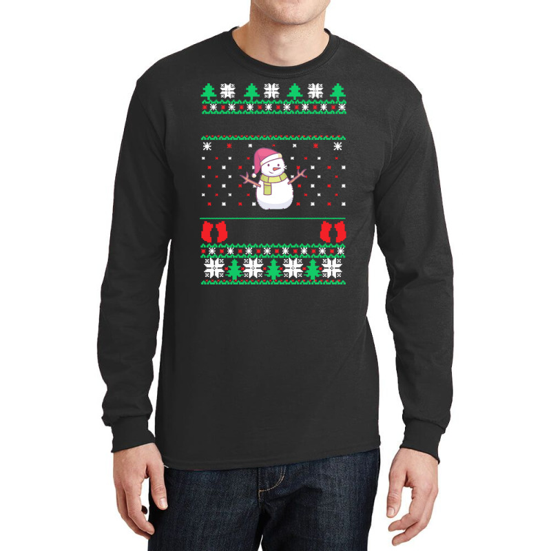 Snowman T  Shirt Snowman Ugly Christmas T  Shirt Long Sleeve Shirts | Artistshot