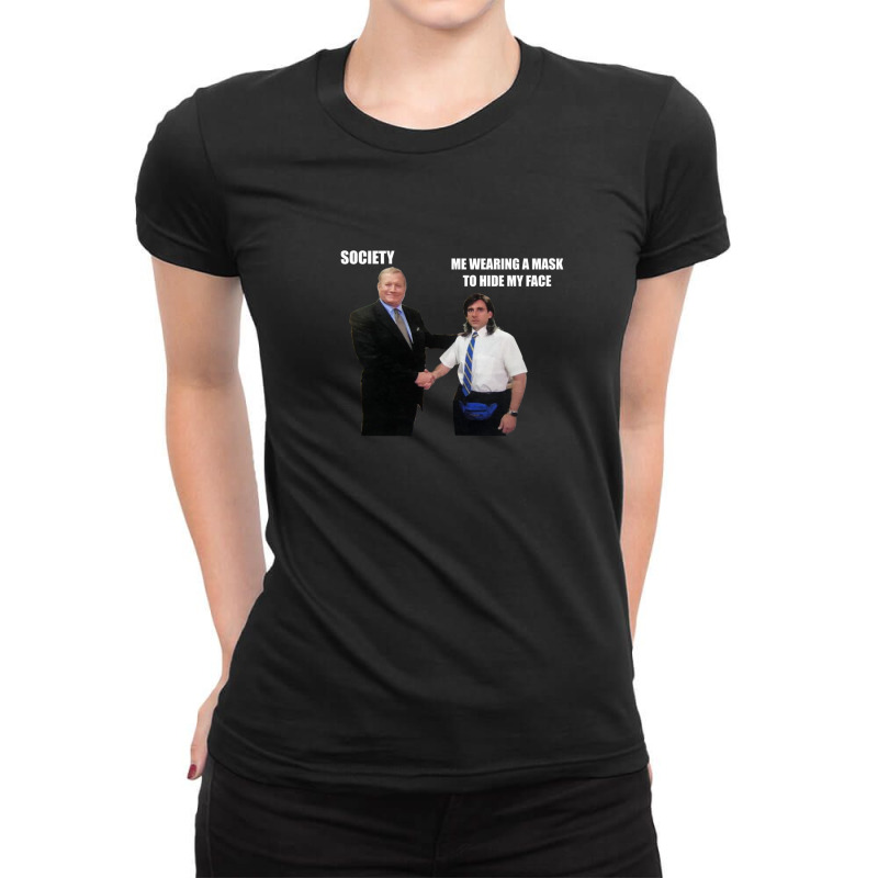 The Office Handshake Meme (pandemic Edition) 1.png Ladies Fitted T-shirt | Artistshot