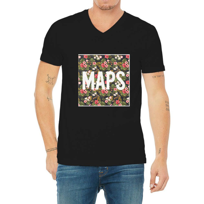 Maps V-neck Tee | Artistshot