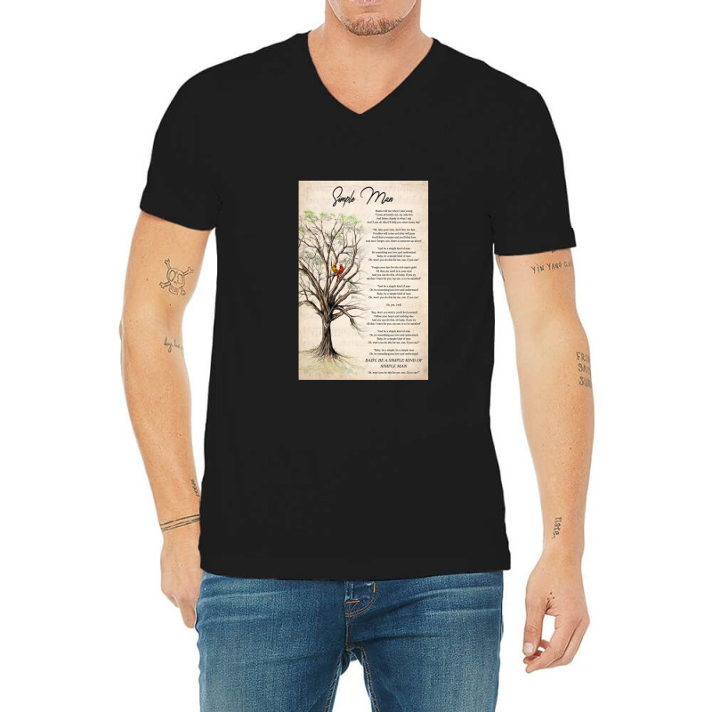 Simple Man Lyrics Poster7 V-neck Tee | Artistshot