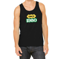 Since 1980 Birthday Retro Black Yellow Green White Tank Top | Artistshot