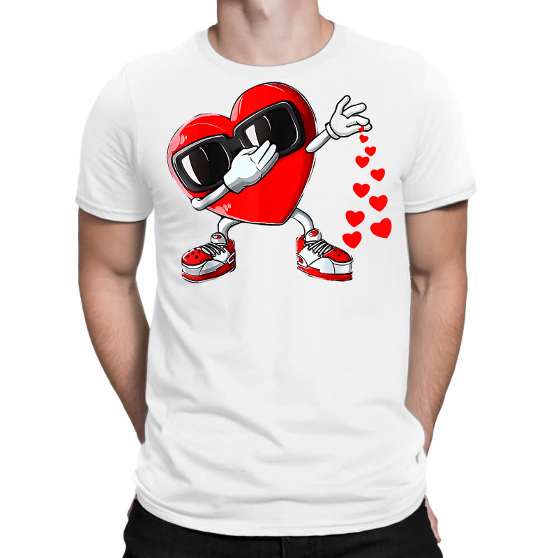 Cute Dabbing Heart And Salting Boys Funny Valentines Day T Shirt T-shirt | Artistshot