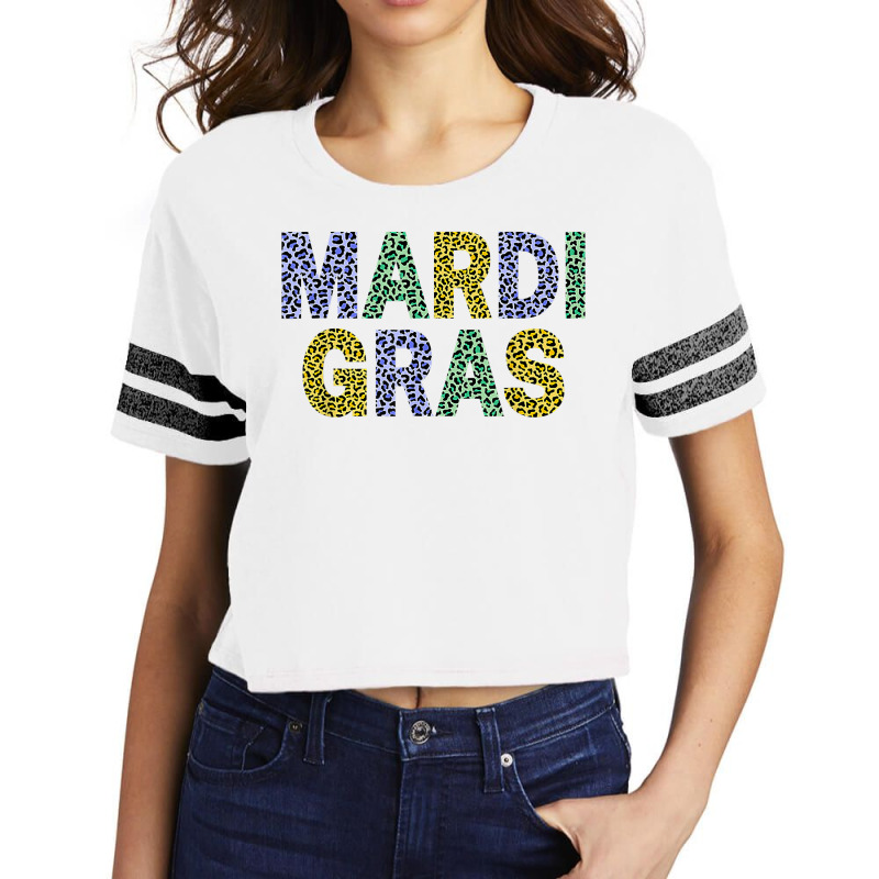 Funny Mardi Gras Carnival Parade Purple Green Gold Leopard T Shirt Scorecard Crop Tee by linbere | Artistshot