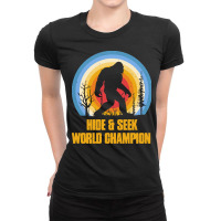 Bigfoot Hide And Seek T  Shirt Retro Bigfoot Hide And Seek World Champ Ladies Fitted T-shirt | Artistshot