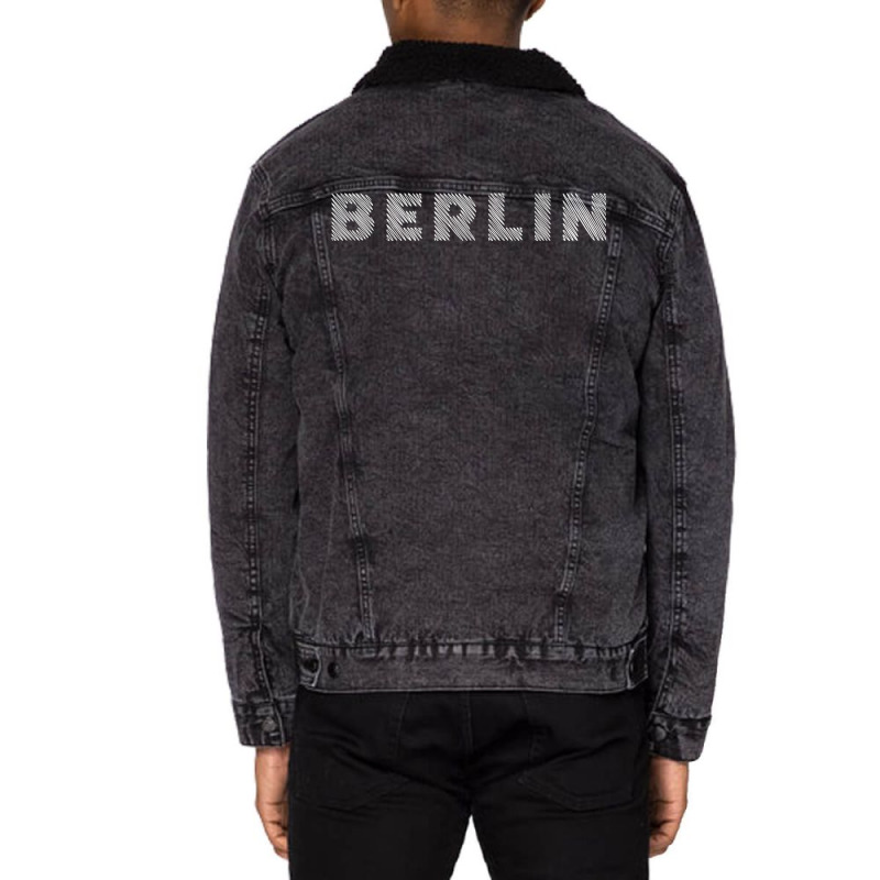 Berlin German Capital Shatch Font T Shirt Unisex Sherpa-lined Denim Jacket | Artistshot