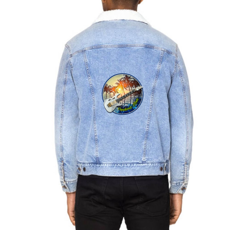 Electric Sunset Pandemic Moon Unisex Sherpa-lined Denim Jacket | Artistshot