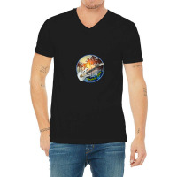 Electric Sunset Pandemic Moon V-neck Tee | Artistshot