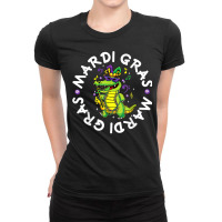 Funny Carnival Alligator Mardi Gras 2023 Parade Party Gifts T Shirt Ladies Fitted T-shirt | Artistshot