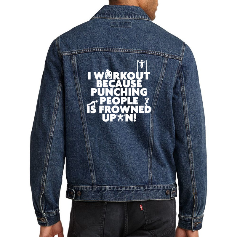 Punching People Is Frowned Upon Men Denim Jacket by riotees | Artistshot