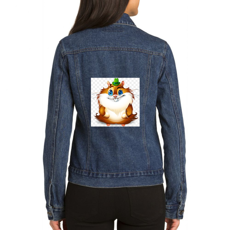 Facetime Hamster Ladies Denim Jacket by GregoryHoneycutt | Artistshot