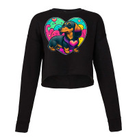 I Love My Dachshund Sausage Dog Valentines Weenie T Shirt Cropped Sweater | Artistshot