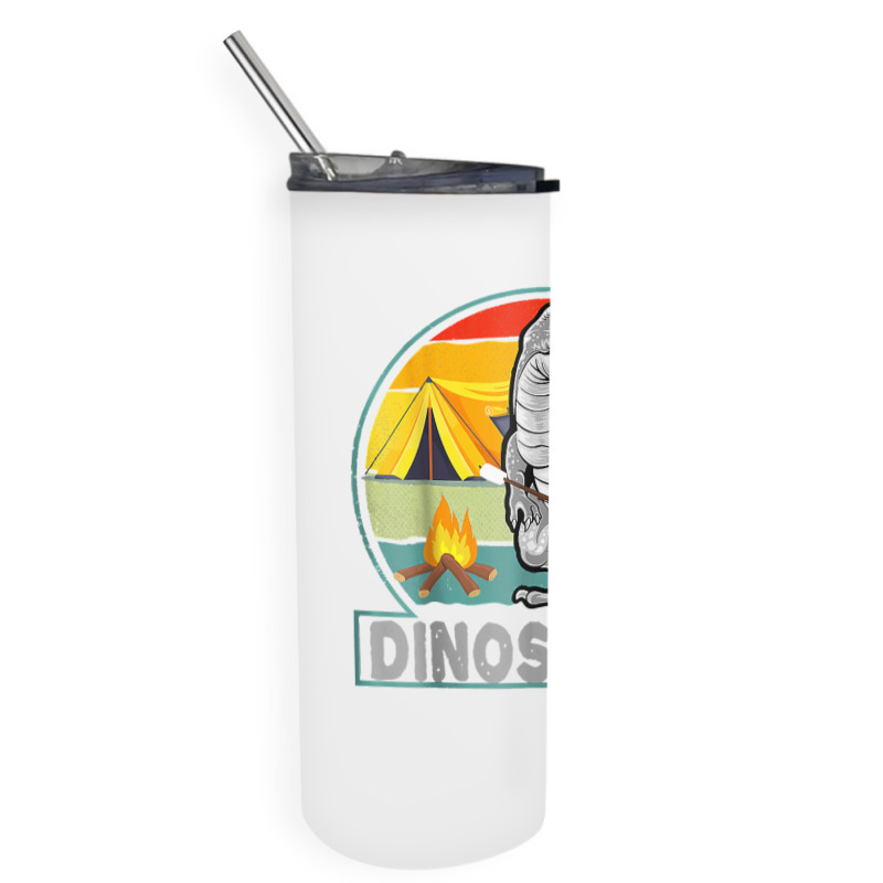 Funny Dinos'more Camping Dinosaur Camp Smore Dino Campfire T Shirt Skinny Tumbler | Artistshot