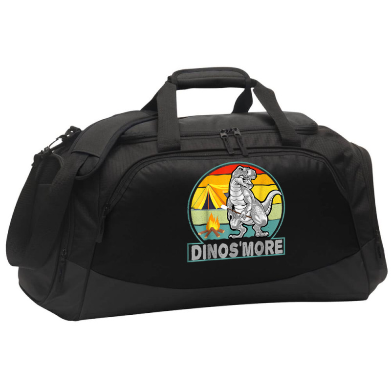 Funny Dinos'more Camping Dinosaur Camp Smore Dino Campfire T Shirt Active Duffel | Artistshot