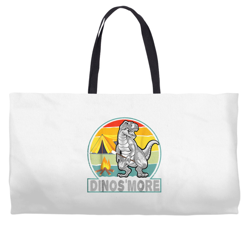 Funny Dinos'more Camping Dinosaur Camp Smore Dino Campfire T Shirt Weekender Totes | Artistshot