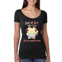 Just A Girl Who Love T  Shirt Just A Girl Who Loves Archery And Hamste Women's Triblend Scoop T-shirt | Artistshot