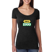 Since 1999 Birthday Retro Black Yellow Green White Women's Triblend Scoop T-shirt | Artistshot