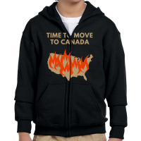 Time To Move To Canada Anti Youth Zipper Hoodie | Artistshot