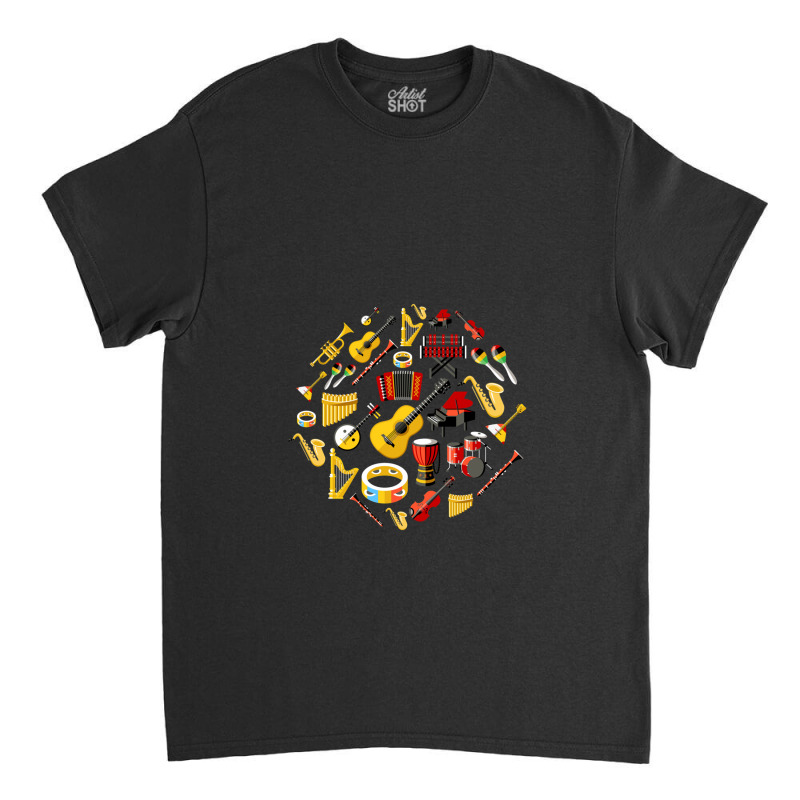 Music Instruments Lover Classic T-shirt by HakimMohamed | Artistshot