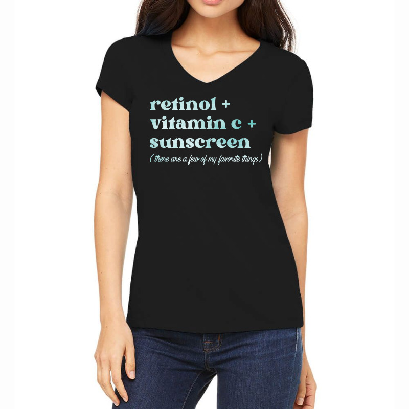 Retinol Vitamin C And Sunscreen Aesthetic Esthetician Nurse Pullover H Women's V-neck T-shirt | Artistshot