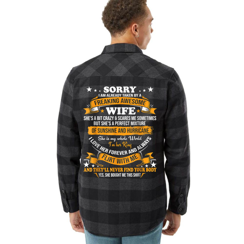 Sorry I Am Already Taken By Awesome Wife Valentine Day T Shirt Flannel Shirt | Artistshot