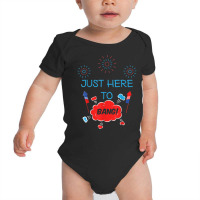 Vintage Just Here To Bang Fireworks 4th Of July T Shirt Baby Bodysuit | Artistshot