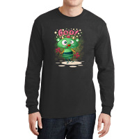 Cartoon Cute Confused Green Horn Monster Boo Long Sleeve Shirts | Artistshot