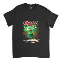 Cartoon Cute Confused Green Horn Monster Boo Classic T-shirt | Artistshot