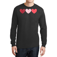 Vintage Valentines Day Funny Three Hearts Cool For Women Men T Shirt Long Sleeve Shirts | Artistshot