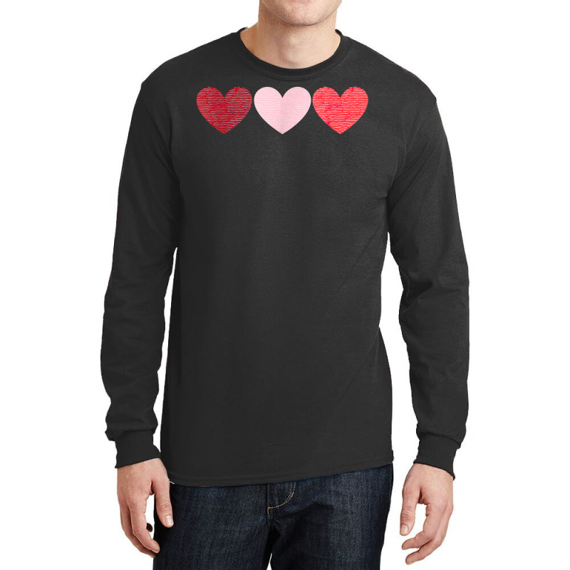 Vintage Valentines Day Funny Three Hearts Cool For Women Men T Shirt Long Sleeve Shirts | Artistshot