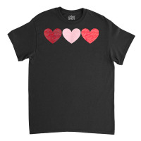 Vintage Valentines Day Funny Three Hearts Cool For Women Men T Shirt Classic T-shirt | Artistshot