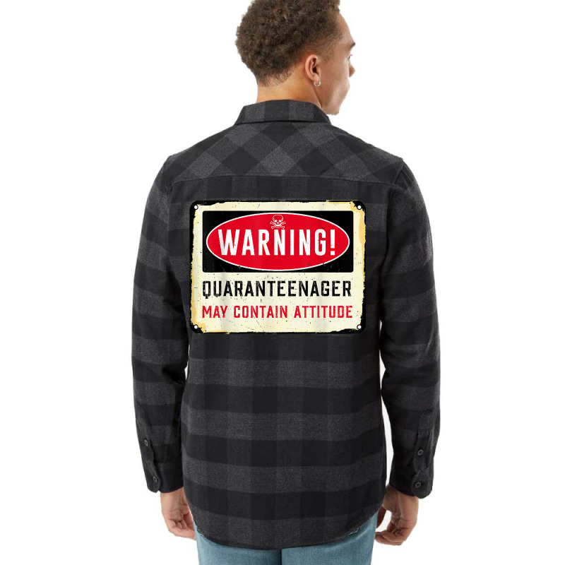 Vintage Warning Quaranteenager May Contain Attitude T Shirt Flannel Shirt | Artistshot