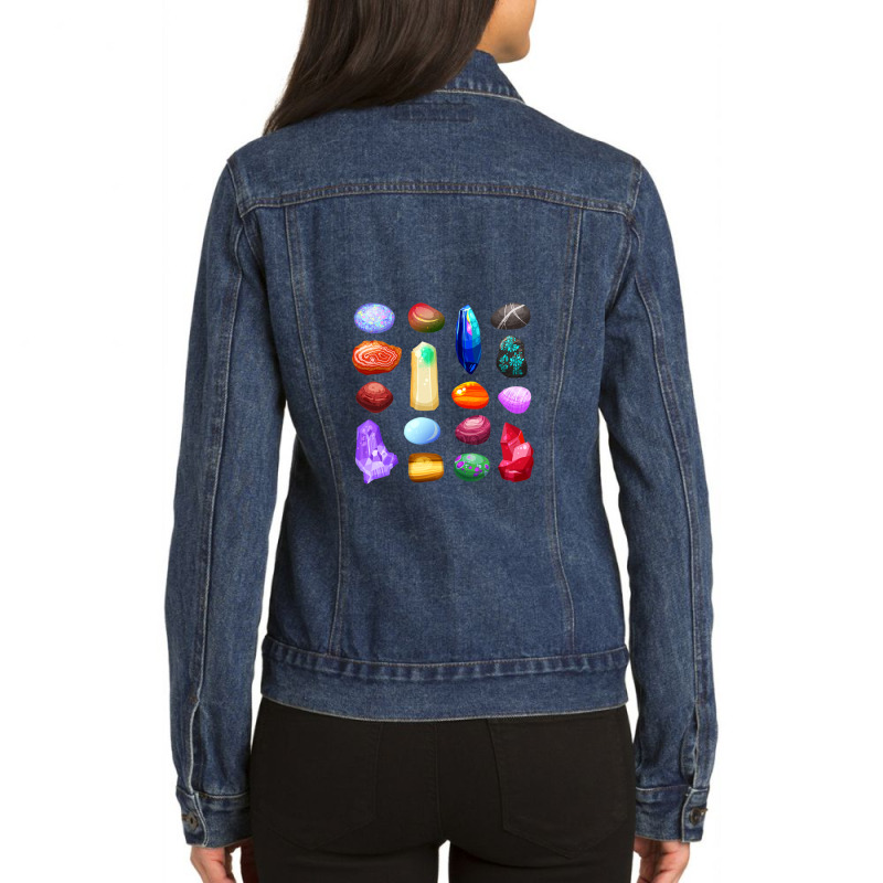 Ores Minerals Gems And Crystals Rock Collecting Ladies Denim Jacket by JustinWinecoff | Artistshot