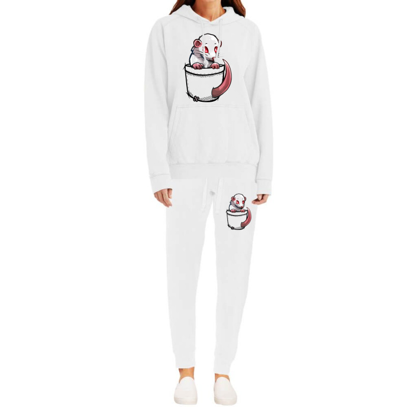 Pocket Albino White Rat Hoodie & Jogger Set | Artistshot