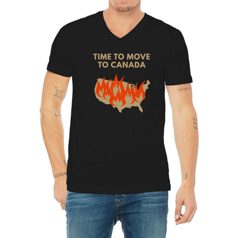 Time To Move To Canada Anti V-Neck Tee by dudi2 | Artistshot