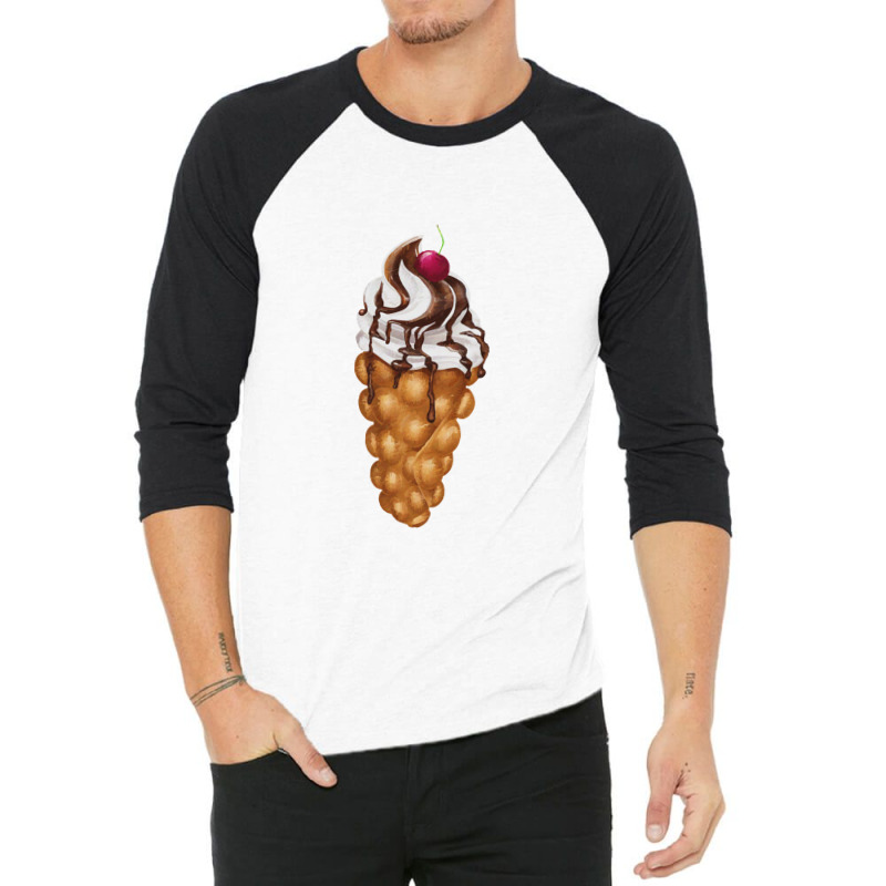 Bubble Waffle Ice Cream 3/4 Sleeve Shirt by semartahu | Artistshot