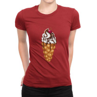 Bubble Waffle Ice Cream Ladies Fitted T-shirt | Artistshot