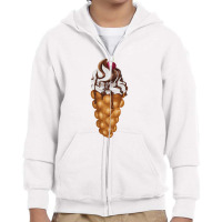 Bubble Waffle Ice Cream Youth Zipper Hoodie | Artistshot