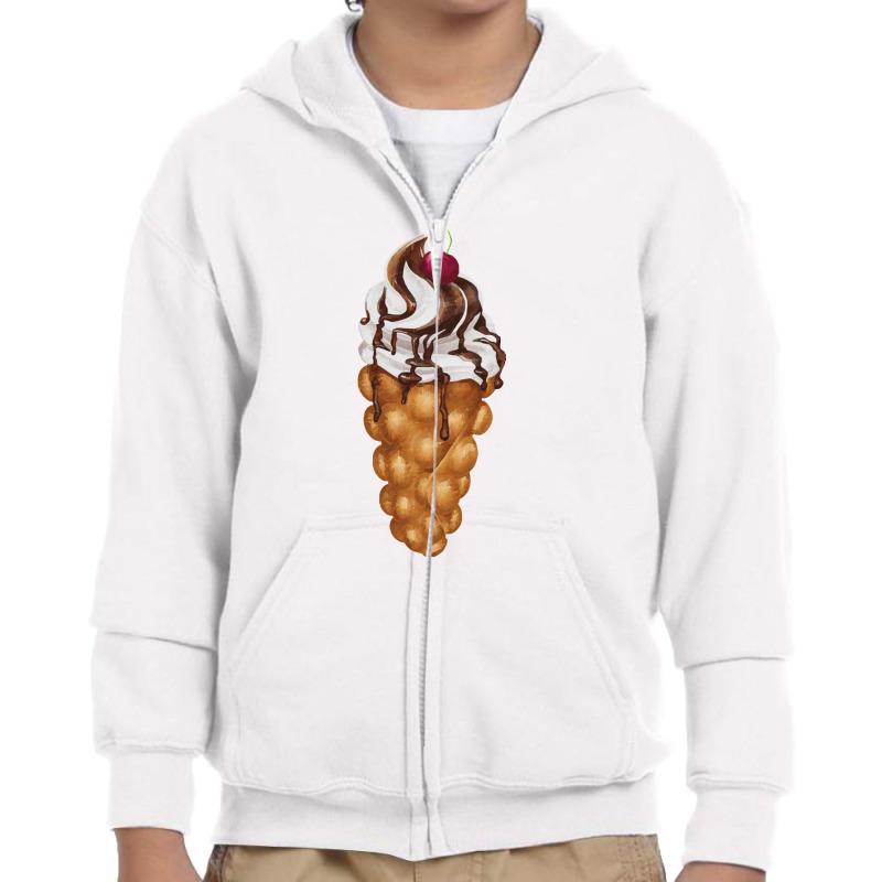 Bubble Waffle Ice Cream Youth Zipper Hoodie by semartahu | Artistshot