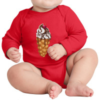 Bubble Waffle Ice Cream Long Sleeve Baby Bodysuit | Artistshot