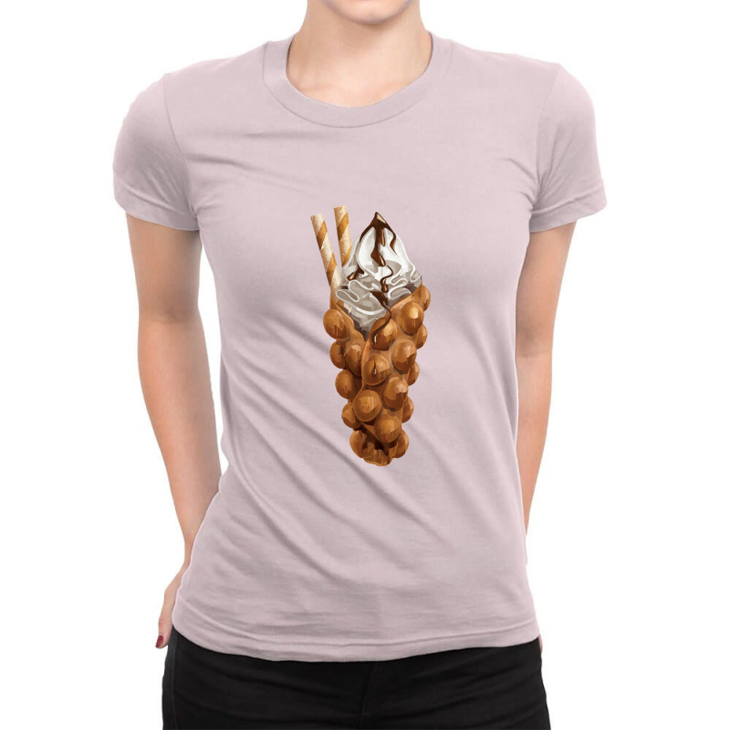 Bubble Waffle Ice Cream Ladies Fitted T-Shirt by semartahu | Artistshot