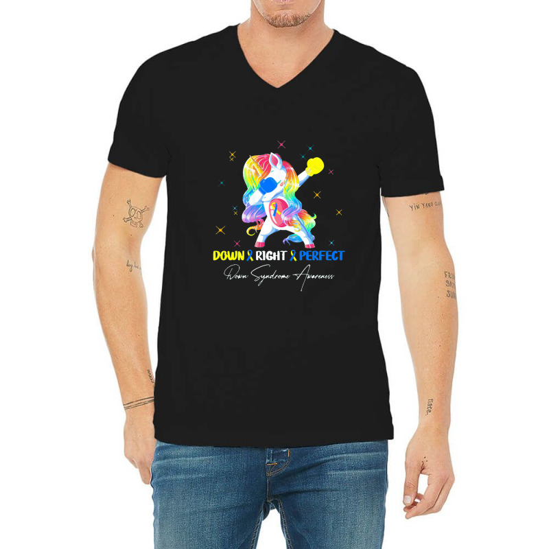 Down Right Perfect Down Syndrome V-neck Tee | Artistshot