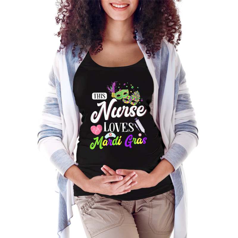 This Nurse Loves Mardi Gras Carnival Parade Party Nursing T Shirt Maternity Scoop Neck T-shirt by hoasantiaz | Artistshot