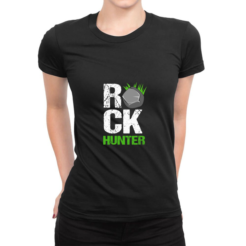 Rock Hunter Graphic Geologist Rock Collector Ladies Fitted T-Shirt by KevinKennemore | Artistshot